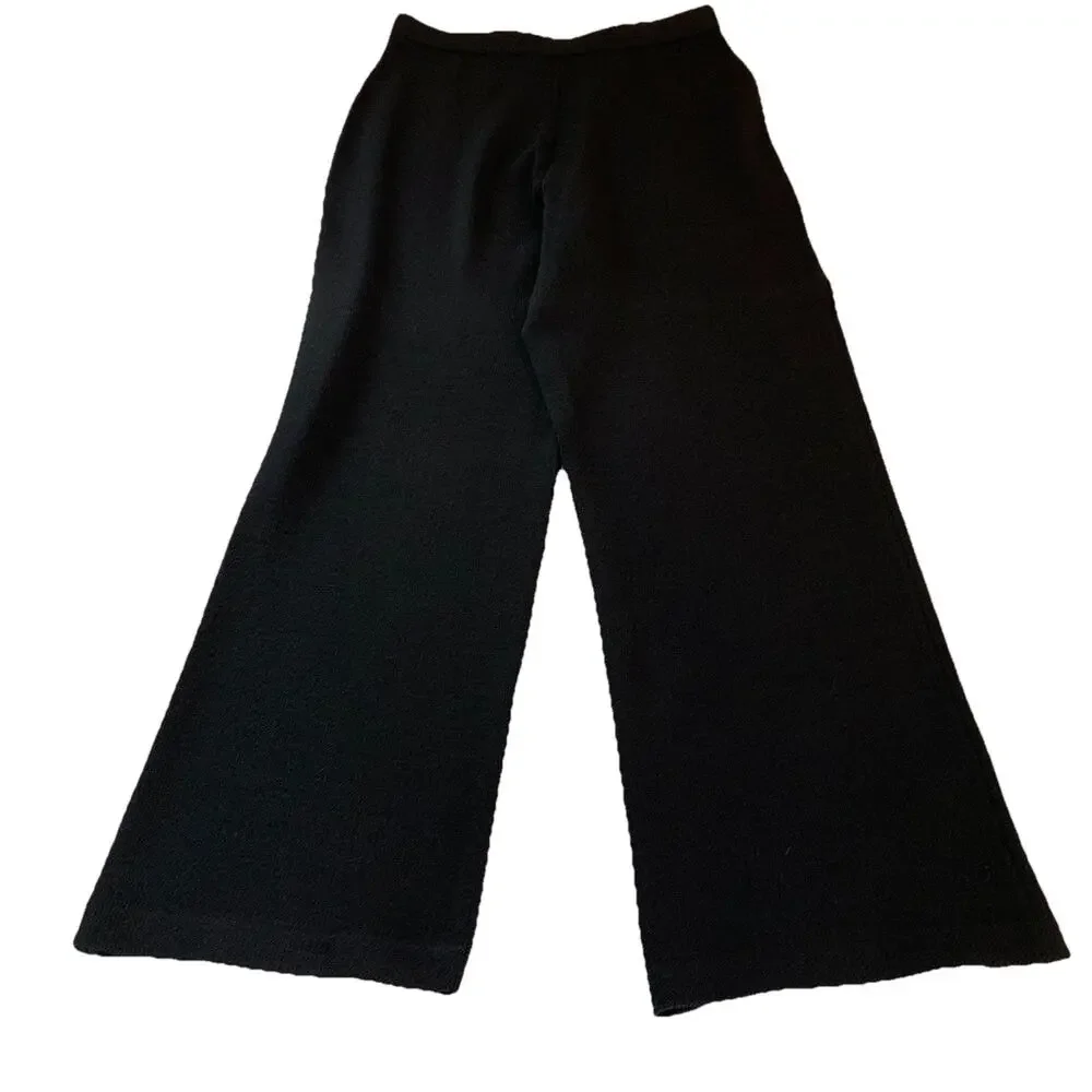 St. John Collection Santana Knit Flat Front Pants SP 07 GRP 1 Black Size 10 - Picture 7 of 12